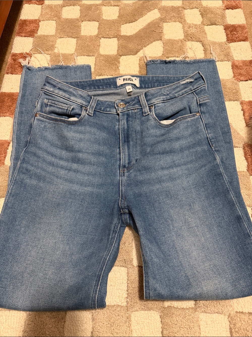 PAIGE Light Blue Cindy High-Rise Straight Jeans